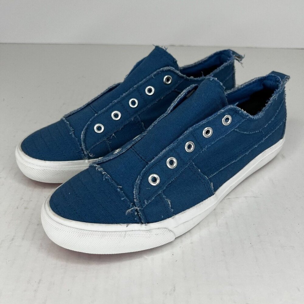 Corkys Womens Babalu Denim Blue Casual Slip On Sneaker Size 10 Canvas Shoes